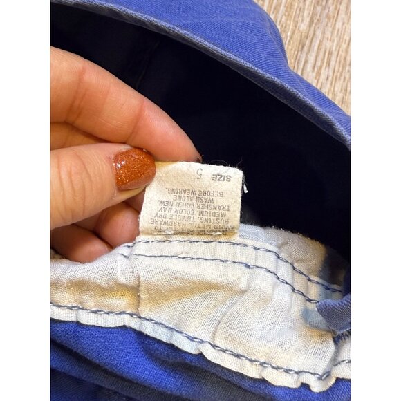 Vintage 90s Osh Kosh B' Gosh Blue Denim Unisex Childrens Short Overalls Size 5 - Picture 3 of 8